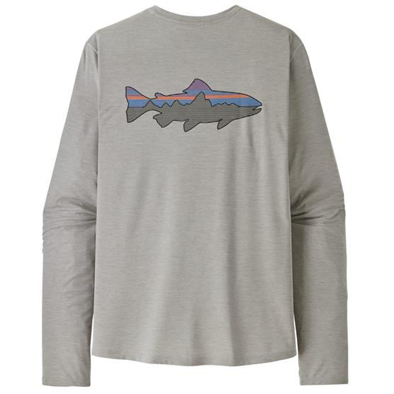 Patagonia Mens     Cap Cool Sun Shirt Fitz Roy Trout  Crisp Grey   Salt Grey  -dye