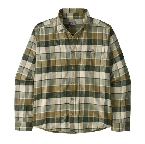 Patagonia Mens       Fjord Flannel Shirt  Rocky   Old Growth Green
