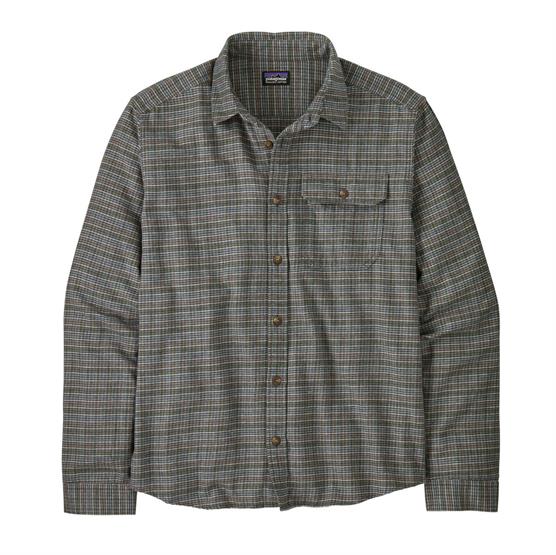 Patagonia Mens       Fjord Flannel Shirt  Tracks   Thermal Blue