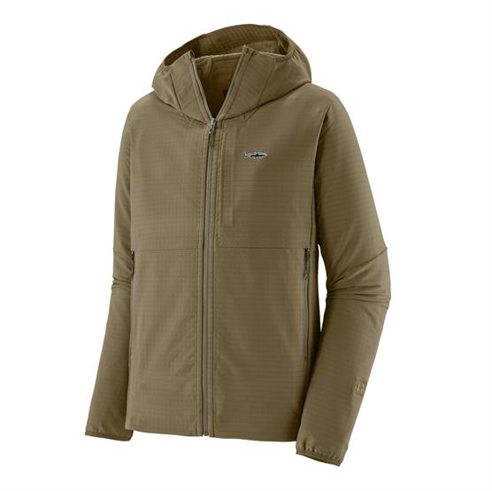 Patagonia Mens R1 Techface Fitz Roy Trout Hoody  Dark Ash