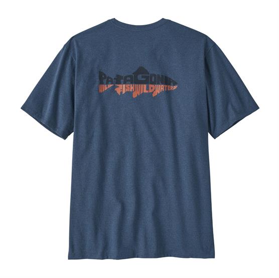 Patagonia Mens Wild Waterline Pocket Responsibili-tee  Utility Blue