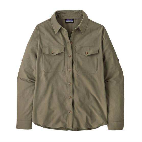 Patagonia Womens   Self Guided Sun Shirt  River Rock Green