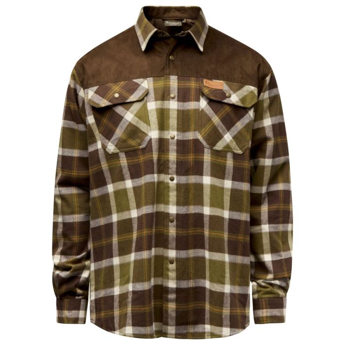 Pinewood Douglas Skjorte Olivegreen   White