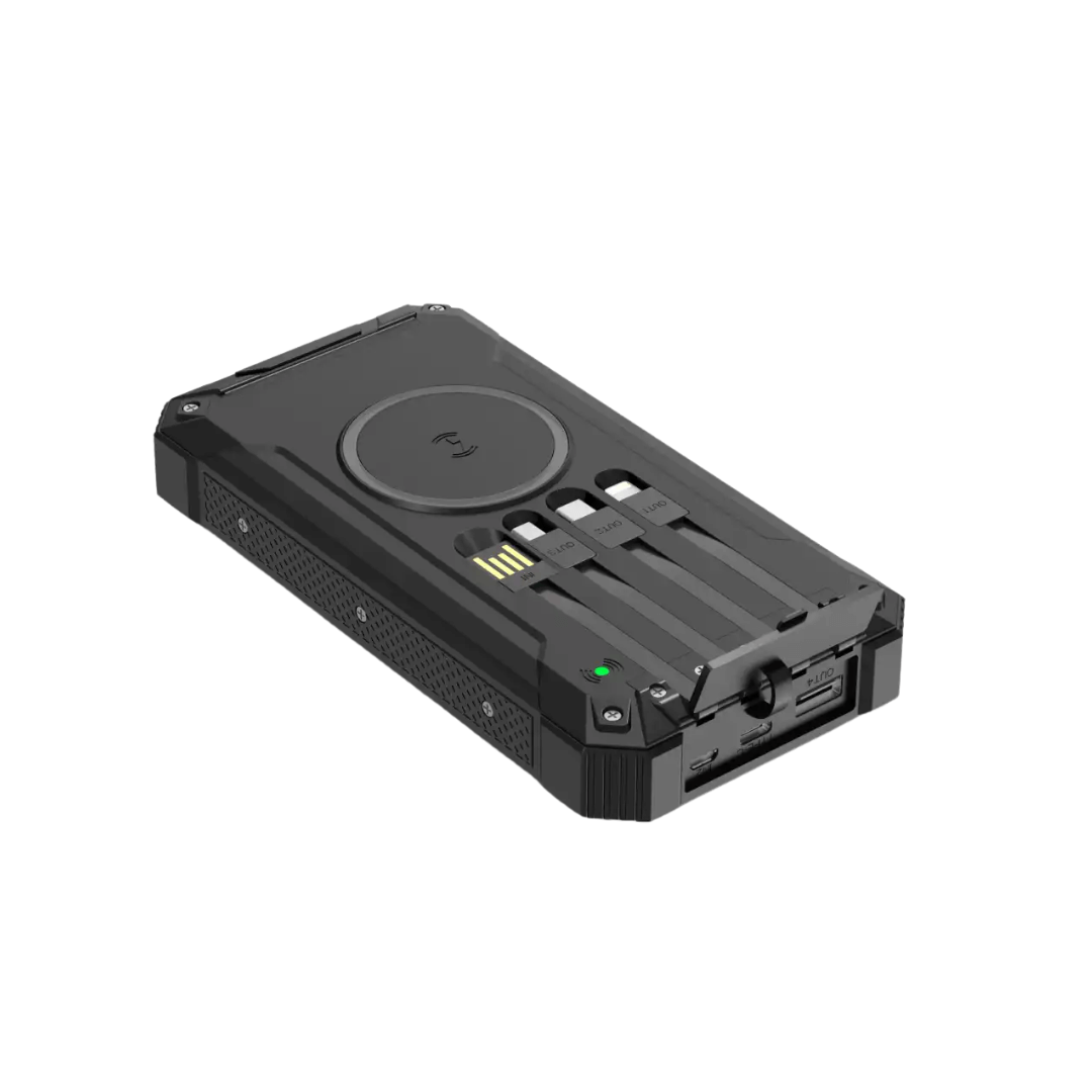 Powerbank 20 000 Mah Solceller   Trådløs Opladning Inkl  Ladekabler