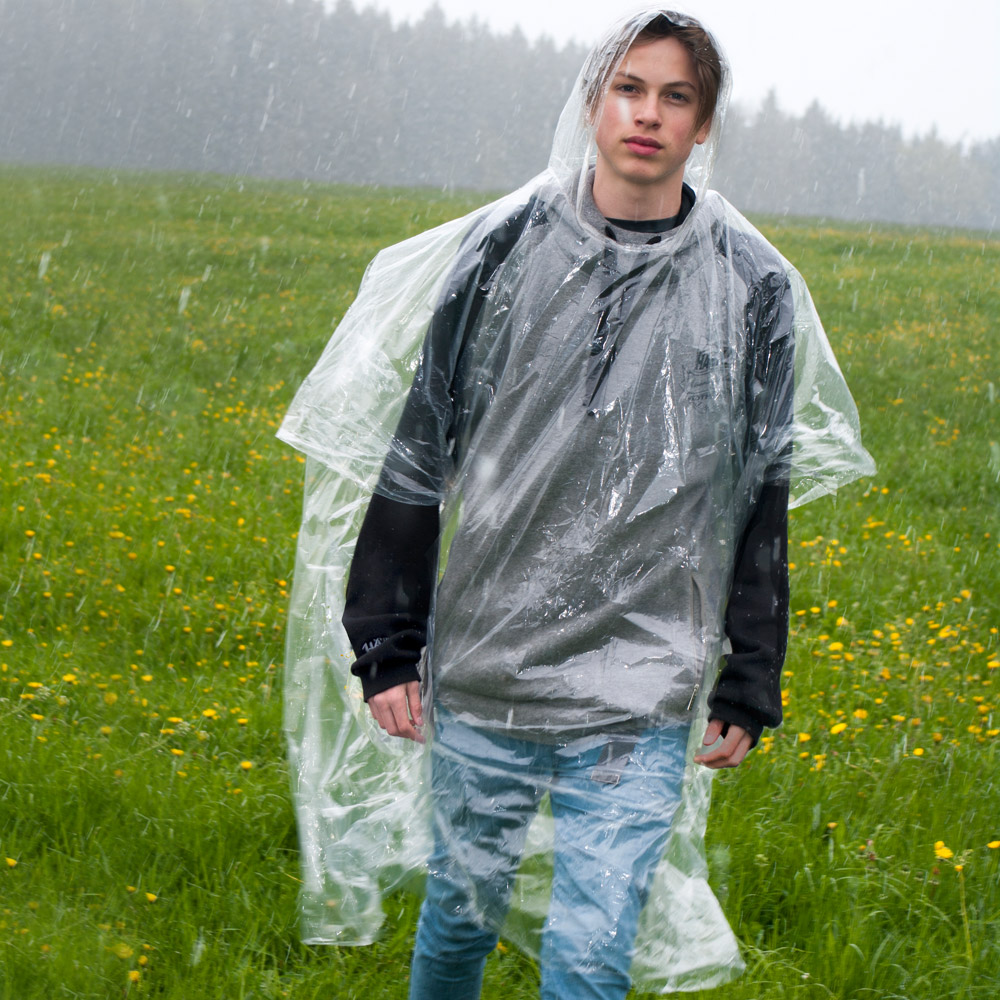 Regnponcho Engangs Bionedbrydelig