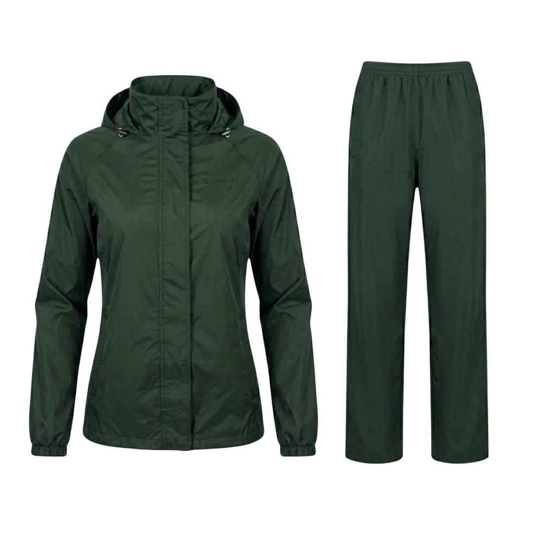 Regnsæt Dame Treklife Rain Packaway Grøn