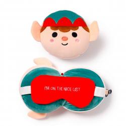Relaxeazzz Christmas Elf Plush Travel Pillow   Eye Mask Nakkepude