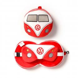 Relaxeazzz Volkswagen   T1 Camper Bus Red Travel Pillow   Eye Mask Nakkepude
