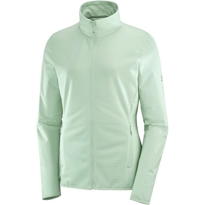Salomon Outrack Full Zip Midlayer Kvinder   Damer  Opal Blå-  Fleecejakker   Softshell