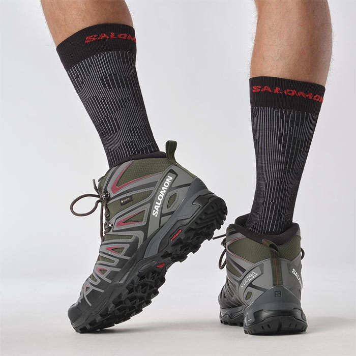Salomon   Ultra Pioneer Mid Gtx Herre   Mænd  Peat    Shade-42             Vandrestøvler
