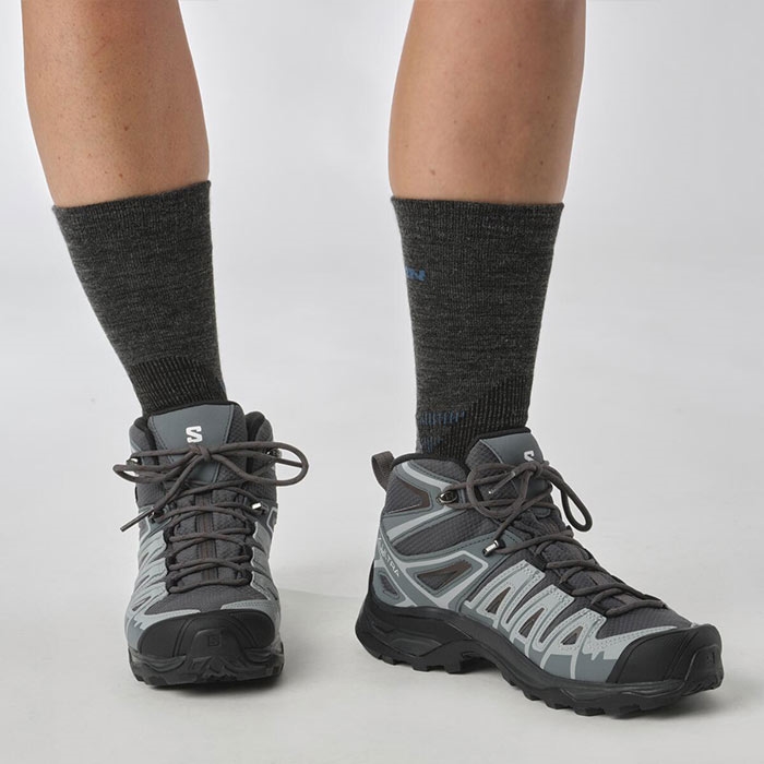 Salomon   Ultra Pioneer Mid Gtx Kvinder   Damer  Ebony Stormy   -37             Vandrestøvler