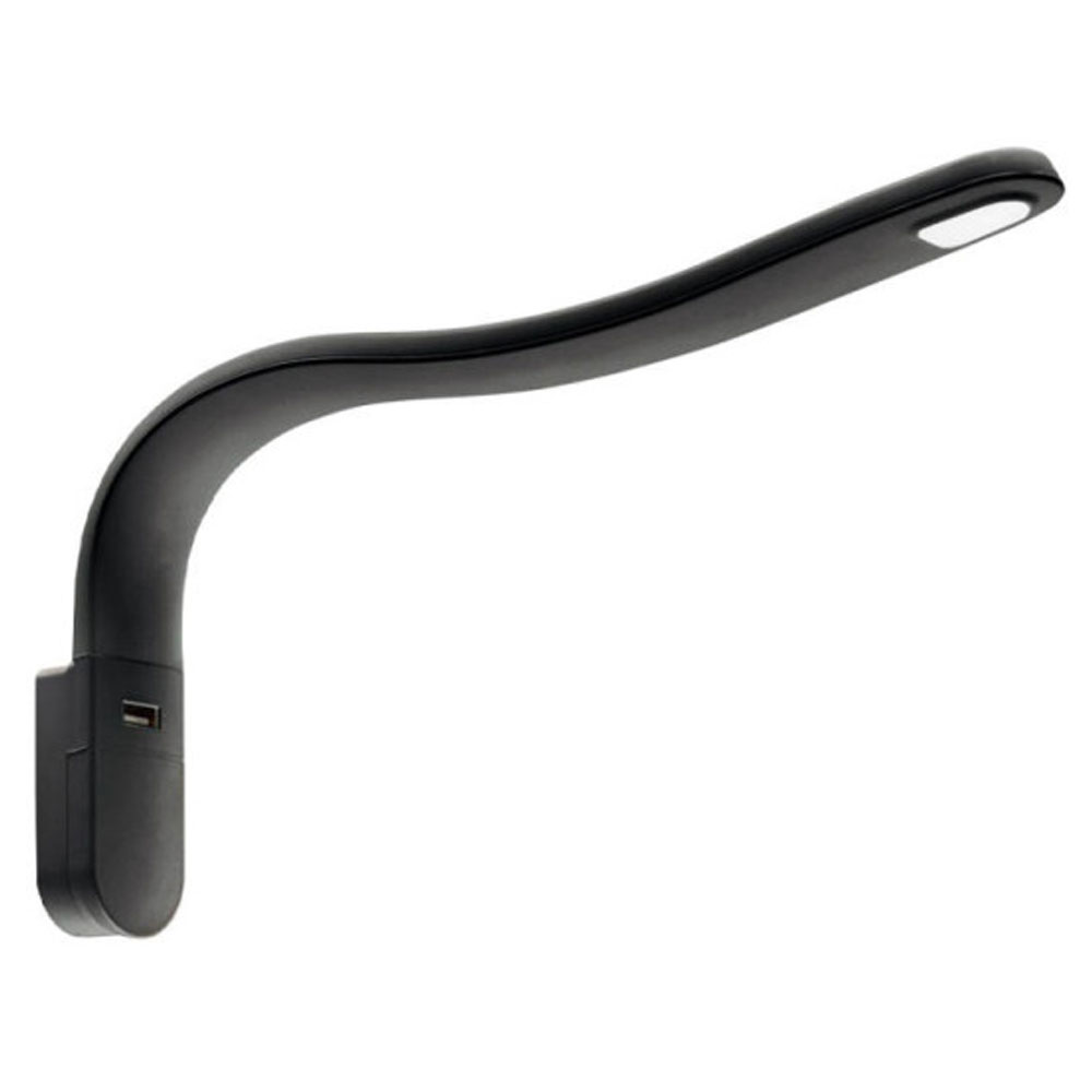 Silka Spotlampe Med Flexhals   Usb Udtag Black