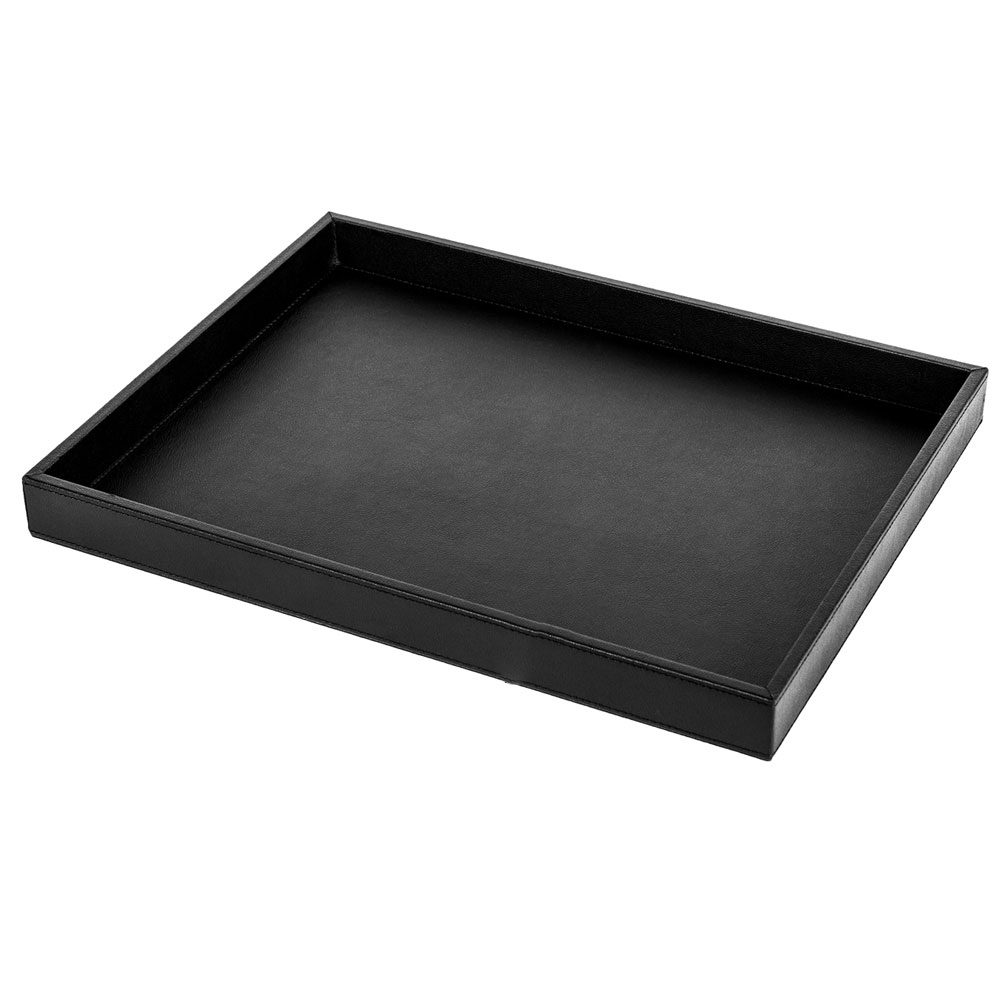 Silwy Metal Serveringsbakke   Læderlook