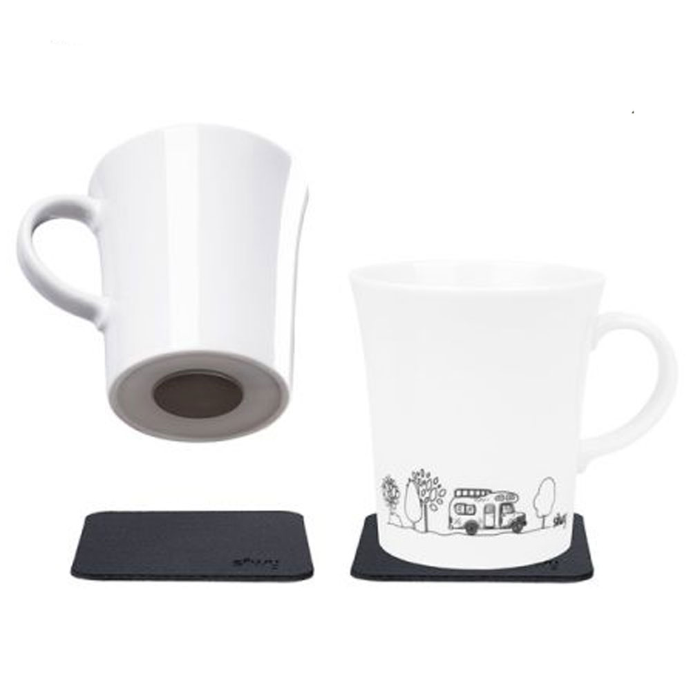 Silwy Porcelæn Service Med Magnet Krus Med Campingmotiv 27