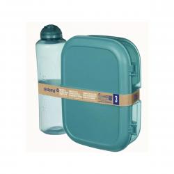Sistema   1l Ribbon With 480ml Bottle Ocean Bound Teal Stone Madkasse