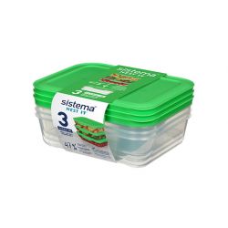 Sistema Meal Prep 3pack 1l Madkasse
