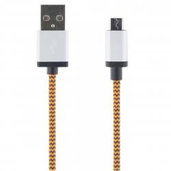 Streetz Usb Cable Fabric Coated Type     Type Micro   1m Orange Ledning