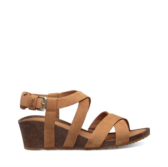 Teva Mahonia Wedge Cross Strap Dame  Chipmunk