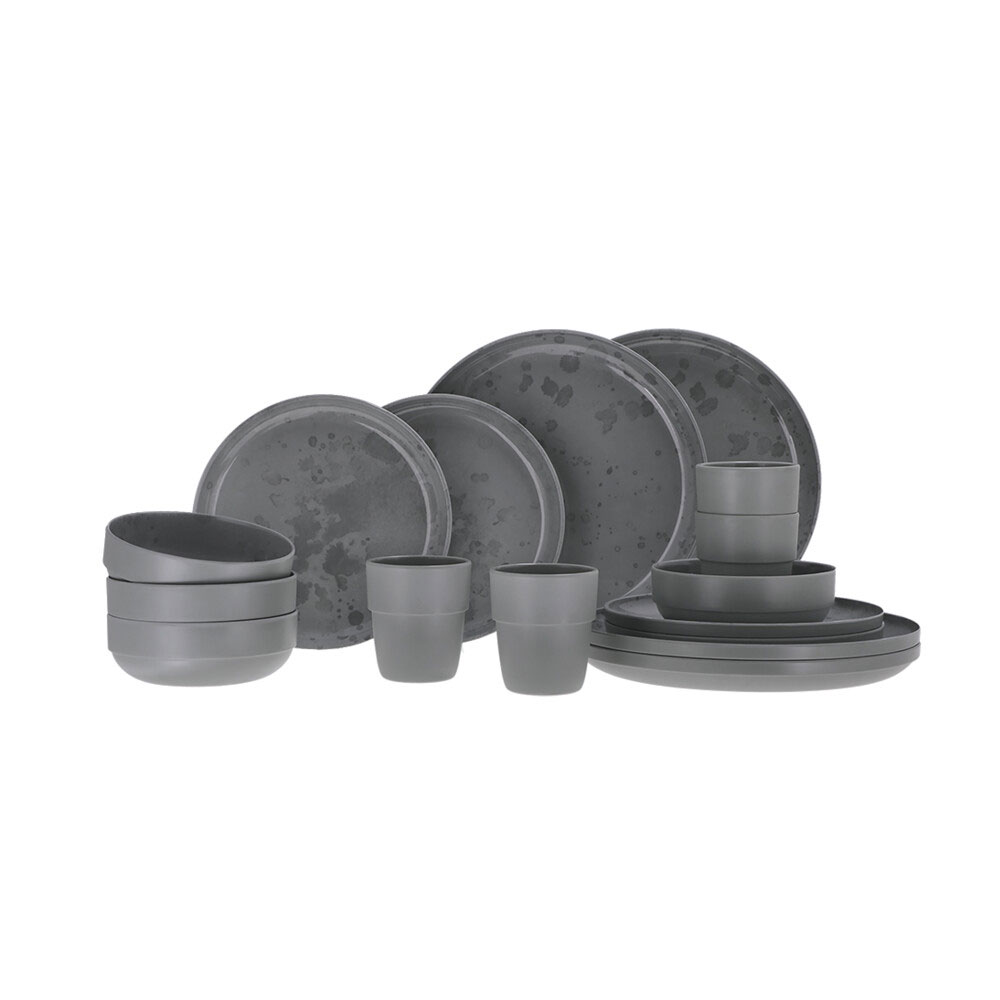 Travellife Palma 16-dele Melaminservice Dark Grey