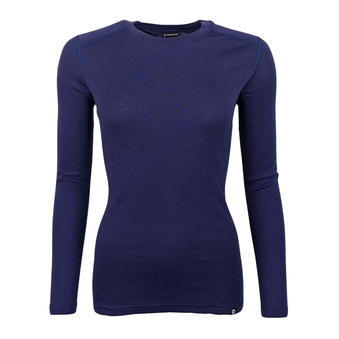 Uldundertrøje Dame   100  Merino Uld   Treklife Blå