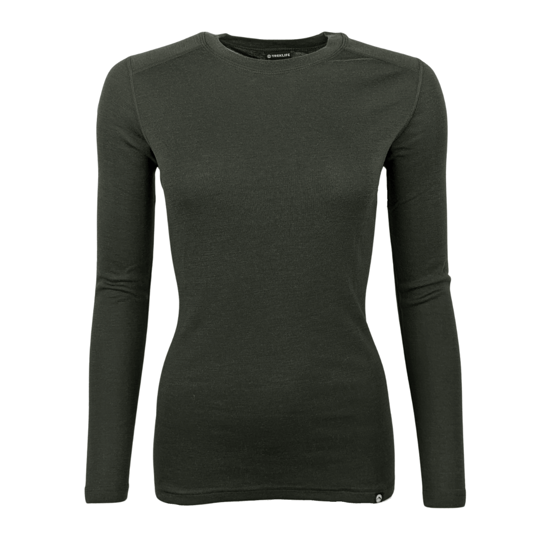 Uldundertrøje Dame   100  Merino Uld   Treklife Grøn