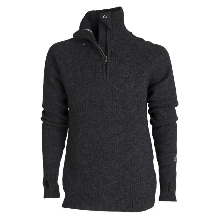 Ulvang Vegard Half-zip Herre   Mænd 100  Norsk Uld  Sort Mel -   Trøjer